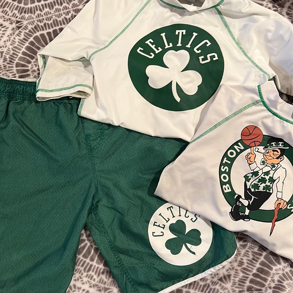 3 piece, 1 bathing suit and 2 rash guards
